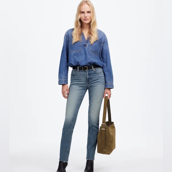 Madewell Mid-Rise Perfect Vintage Jean Medium Wash Blue Denim Size 26 - Picture 2 of 15